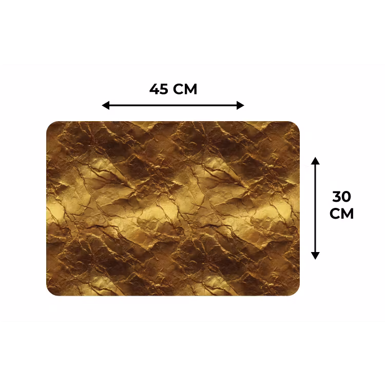 Placemat - 6 stuks - Bladgoud - Textuur - Goud — 3