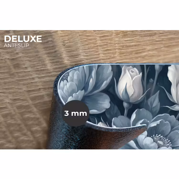 Placemat - 6 stuks - Bloemen - Boeket - Winter - Abstract - Blauw — 4