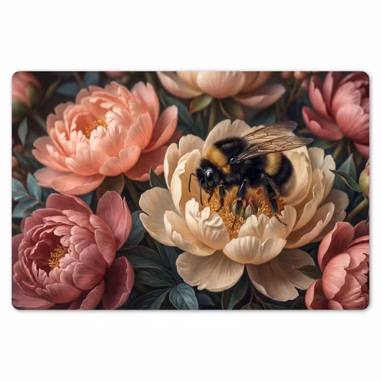 Placemat - 6 stuks - Bloemen - Insect - Natuur - Roze — 7