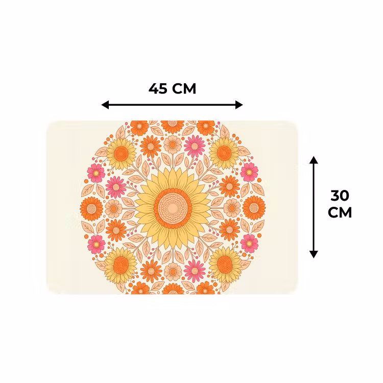 Placemat - 6 stuks - Bloemen - Mandala - Patroon - Kleurrijk — 3