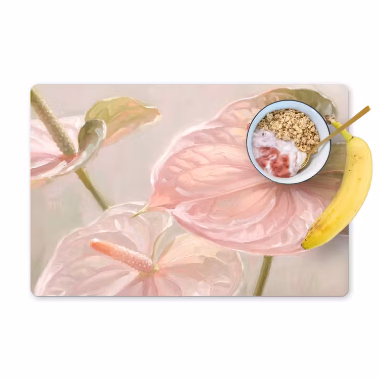 Placemat - 6 stuks - Bloemen - Pastel - Abstract - Natuur - Groen — 1
