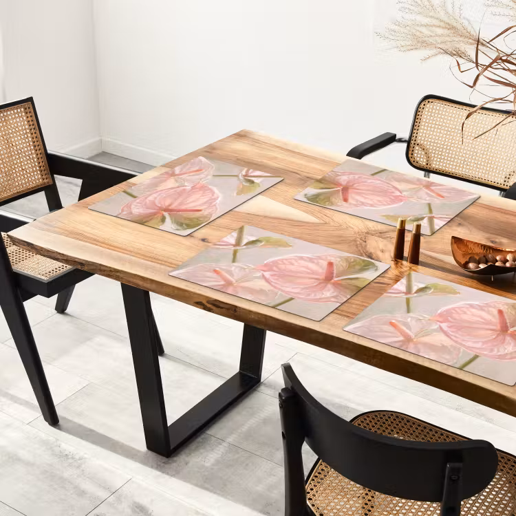 Placemat - 6 stuks - Bloemen - Pastel - Abstract - Natuur - Groen — 5