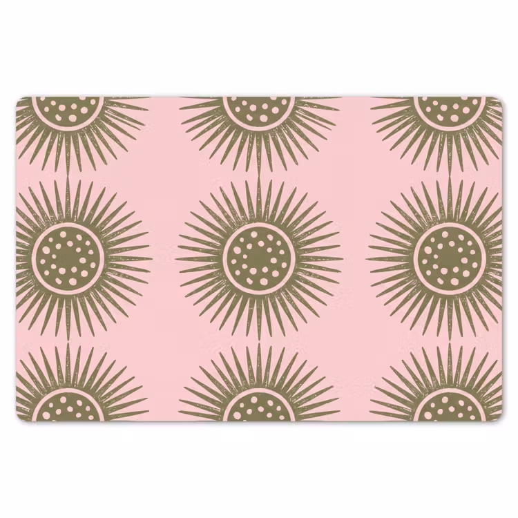 Placemat - 6 stuks - Bloemen - Patroon - Abstract - Roze - Groen — 7