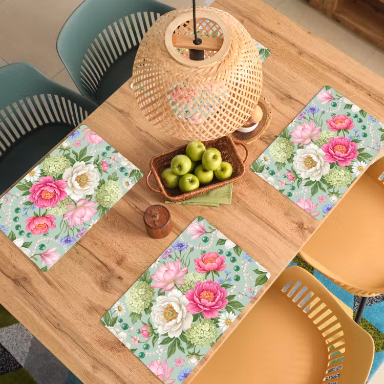 Placemat - 6 stuks - Bloemen - Patroon - Botanisch - Groen — 6