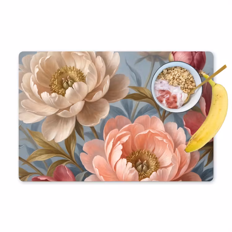 Placemat - 6 stuks - Bloemen - Roze - Beige - Modern - Natuur — 1