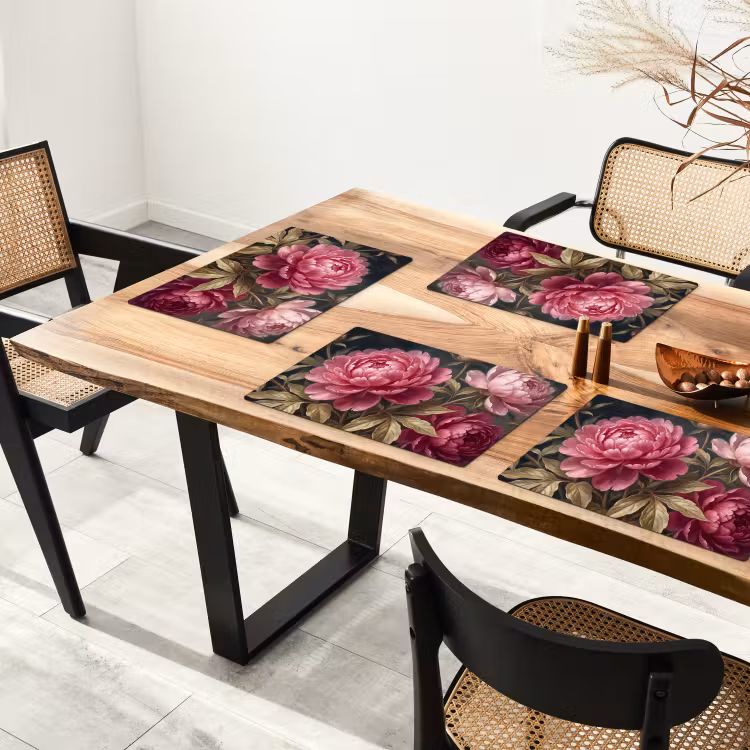 Placemat - 6 stuks - Bloemen - Roze - Klassiek - Natuur — 5