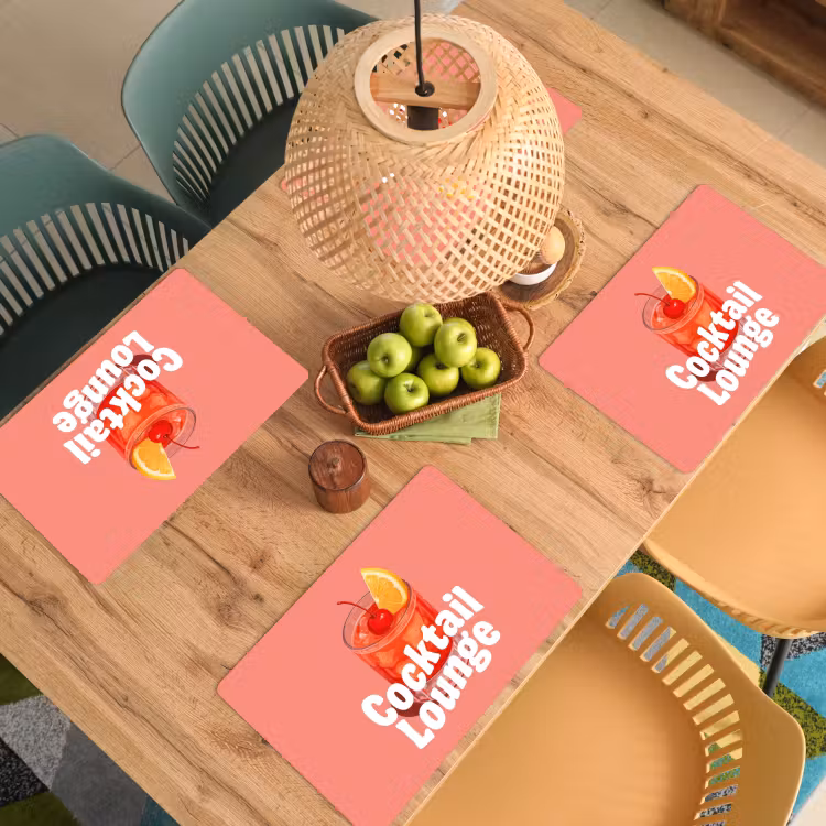Placemat - 6 stuks - Cocktail Lounge - Glas - Koraal — 6