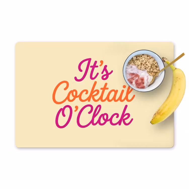 Placemat - 6 stuks - Cocktail O'Clock - Geel - Retro — 1