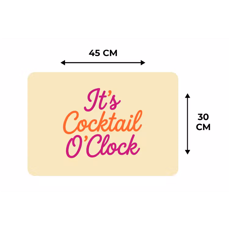 Placemat - 6 stuks - Cocktail O'Clock - Geel - Retro — 3