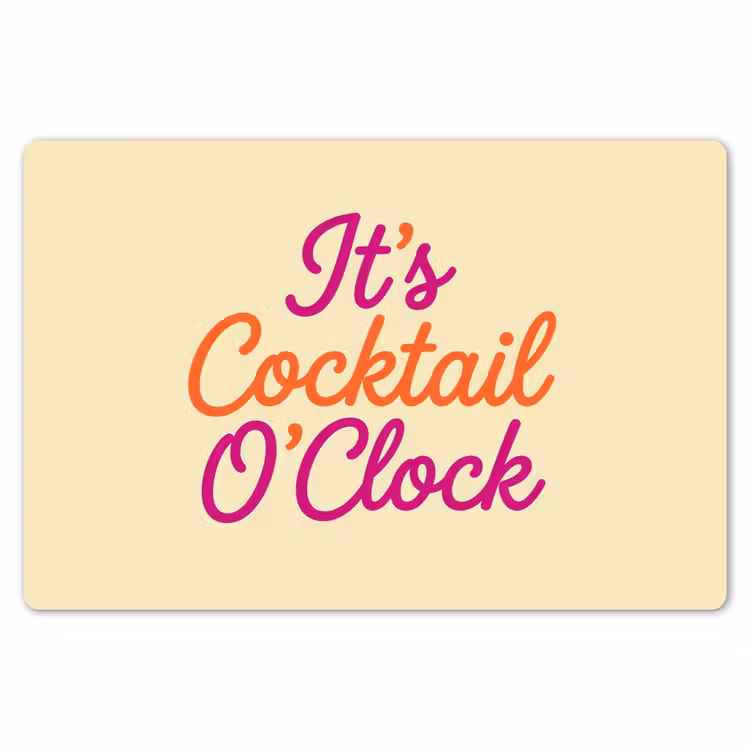 Placemat - 6 stuks - Cocktail O'Clock - Geel - Retro — 7