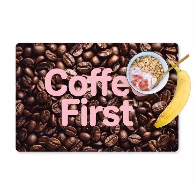 Placemat - 6 stuks - Coffee First - Koffiebonen - Roze — 1
