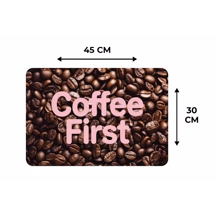 Placemat - 6 stuks - Coffee First - Koffiebonen - Roze — 3