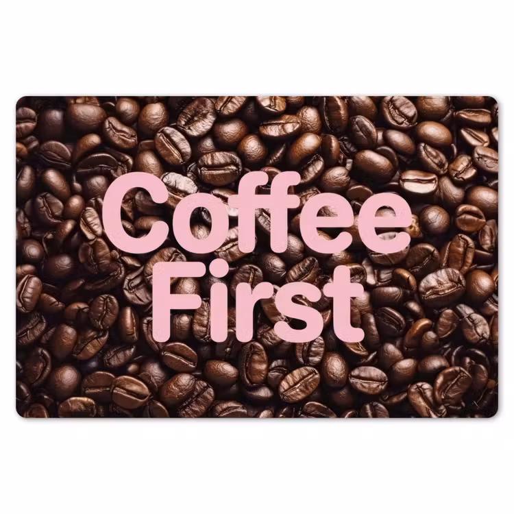 Placemat - 6 stuks - Coffee First - Koffiebonen - Roze — 7
