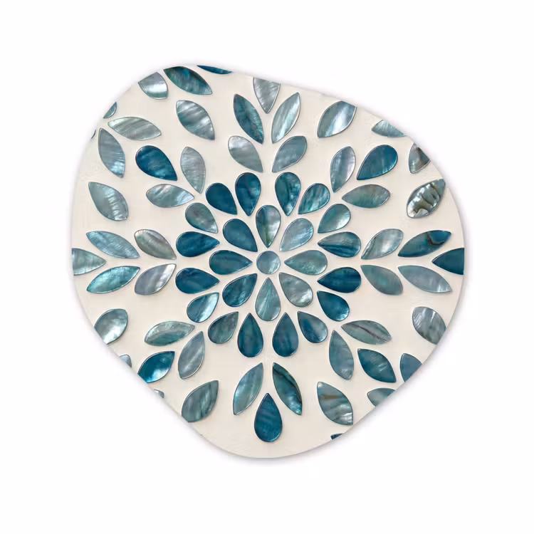 Organische vorm aluminium - Patroon - Bladeren - Abstract - Modern - Turquoise — 1