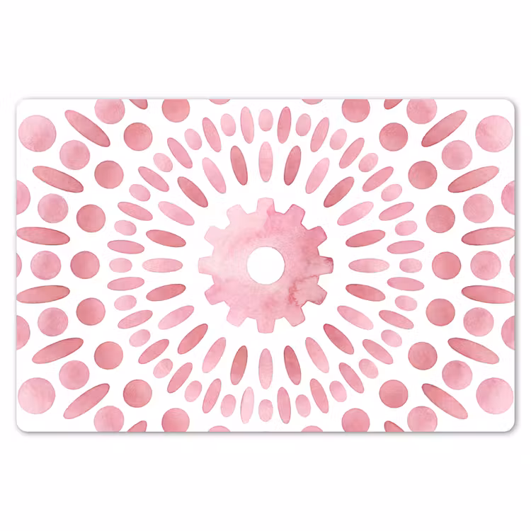 Placemat - 6 stuks - Abstract - Vormen - Patroon - Aquarel - Roze — 7
