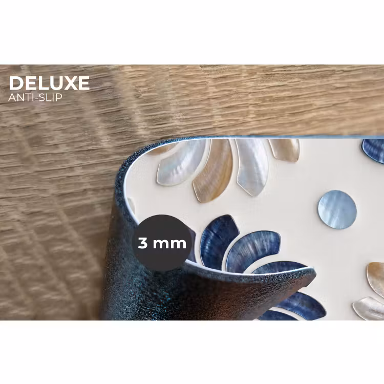 Placemat - 6 stuks - Bloemen - Parelmoer - Abstract - Patroon - Blauw — 4