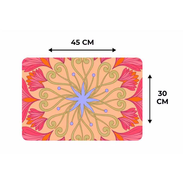 Placemat - 6 stuks - Bloemen - Patroon - Abstract - Roze - Decoratief — 3