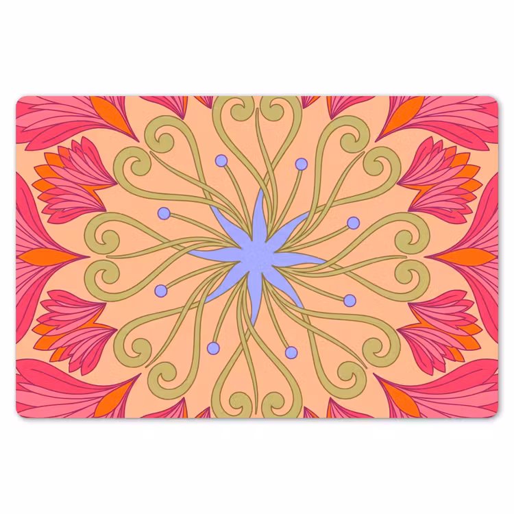 Placemat - 6 stuks - Bloemen - Patroon - Abstract - Roze - Decoratief — 7