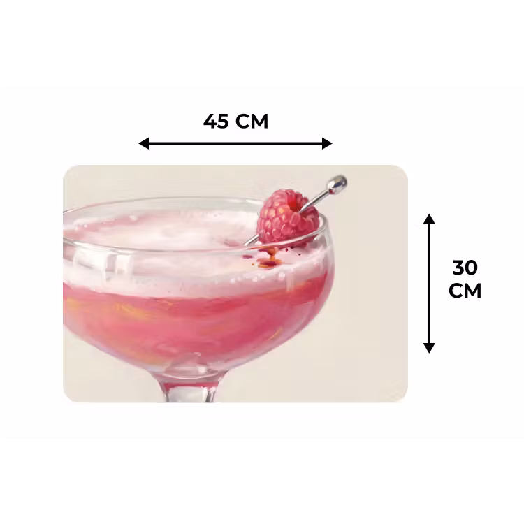 Placemat - 6 stuks - Cocktail - Framboos - Drank - Modern - Roze — 3