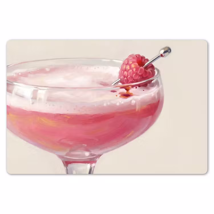 Placemat - 6 stuks - Cocktail - Framboos - Drank - Modern - Roze — 7