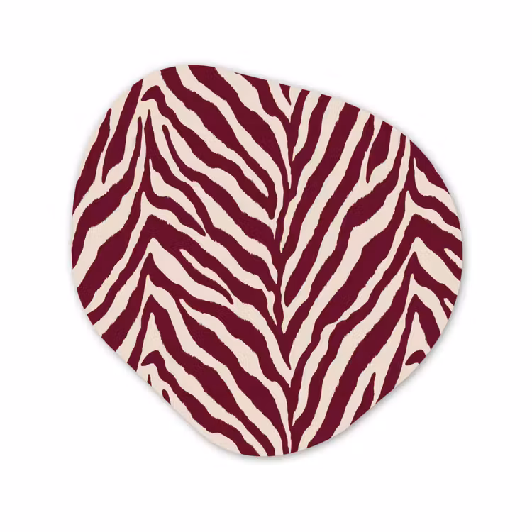 Organische vorm aluminium - Zebra - Motief - Bordeaux - Rood — 1