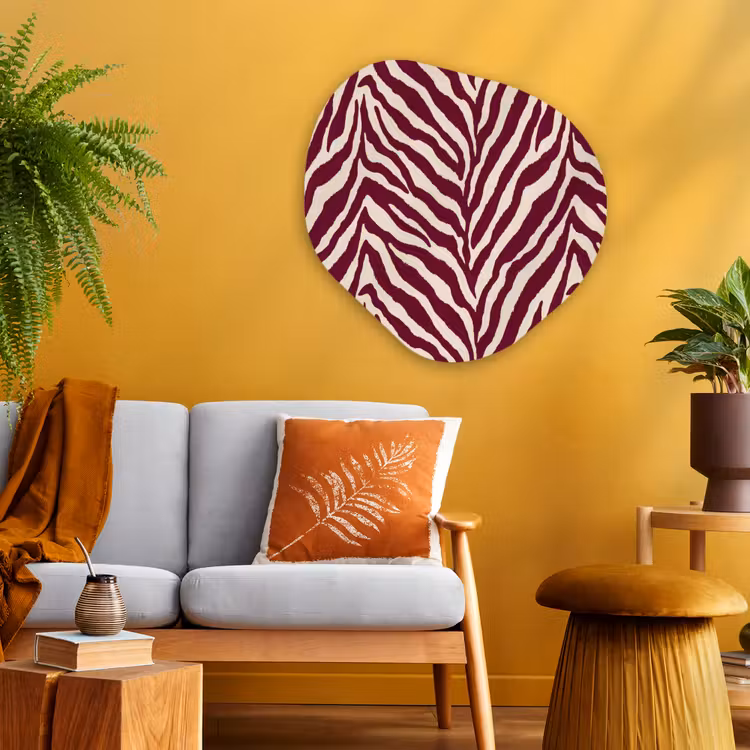 Organische vorm aluminium - Zebra - Motief - Bordeaux - Rood — 3