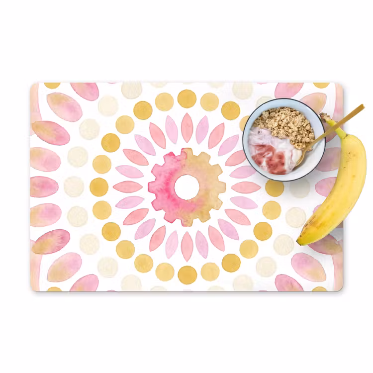 Placemat - 6 stuks - Abstract - Mandala - Kunst - Modern - Roze — 1