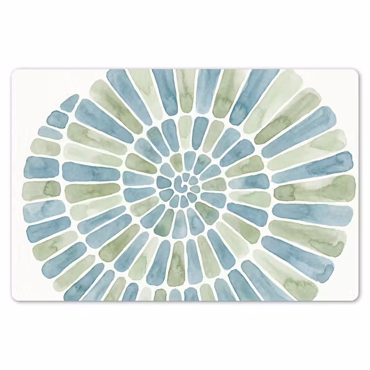 Placemat - 6 stuks - Abstract - Spiraal - Patroon - Modern - Blauw-Groen — 7