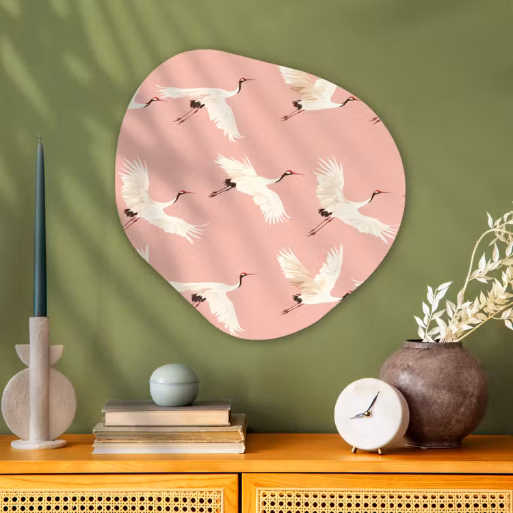 Organische vorm aluminium - Modern - Kraanvogels - Roze — 2