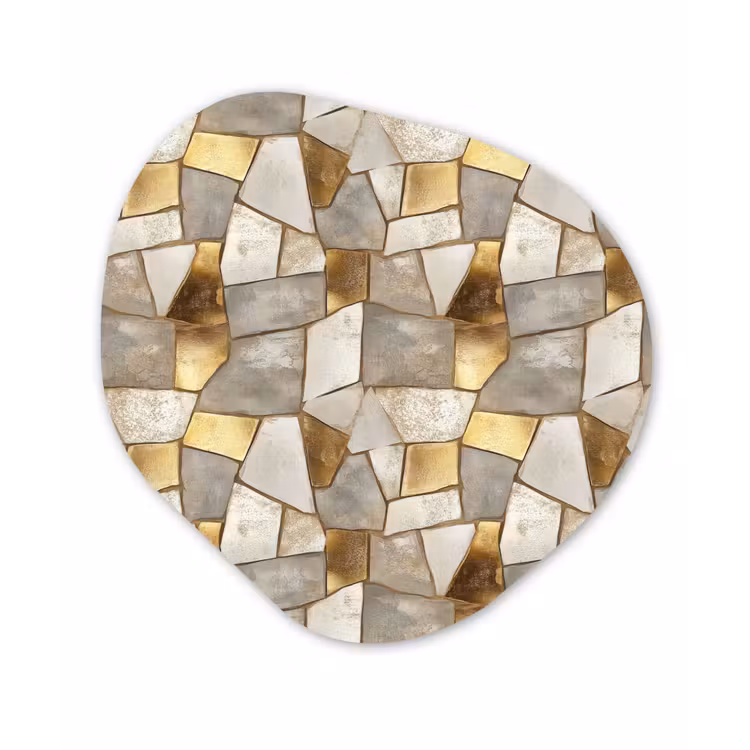 Organische vorm aluminium - Mozaïek - Marmer - Goud — 1
