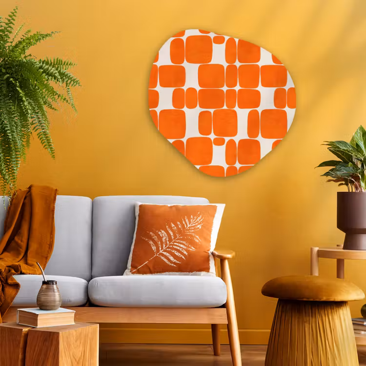 Organische vorm aluminium - Patroon - Retro - Oranje — 3