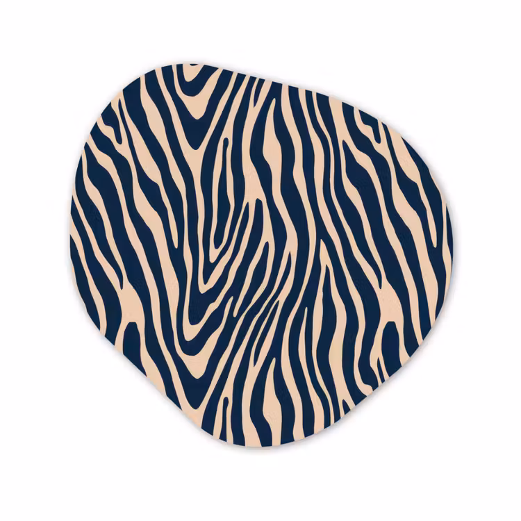 Organische vorm aluminium - Zebra - Patroon - Blauw - Beige — 1