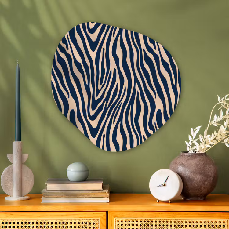 Organische vorm aluminium - Zebra - Patroon - Blauw - Beige — 2
