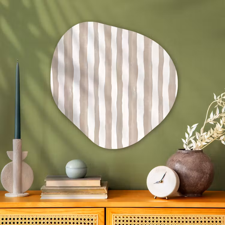 Organische vorm aluminium - Minimalistisch - Strepen - Beige — 2