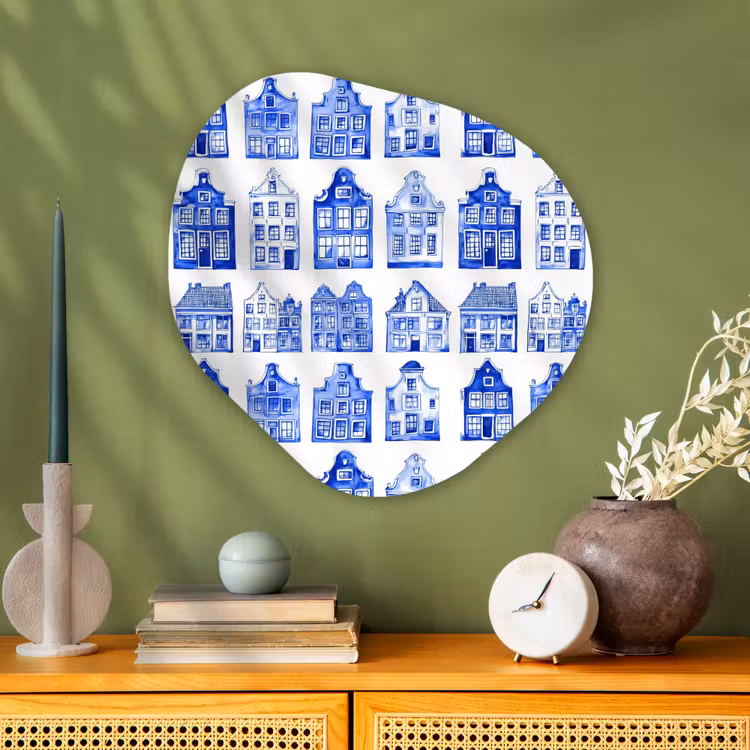 Organische vorm aluminium - Patroon - Huizen - Blauw — 2