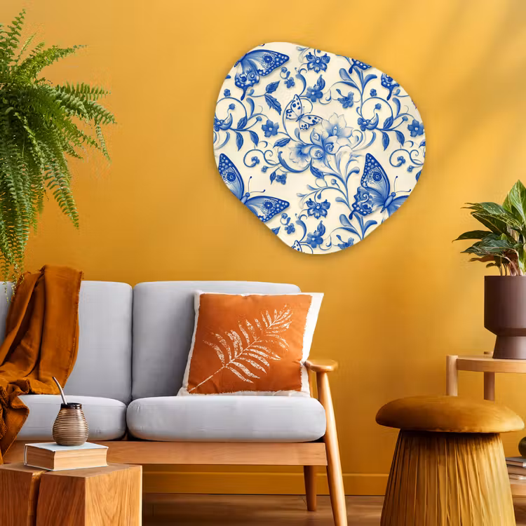 Organische vorm aluminium - Vlinders - Bloemen - Blauw - Botanisch — 3