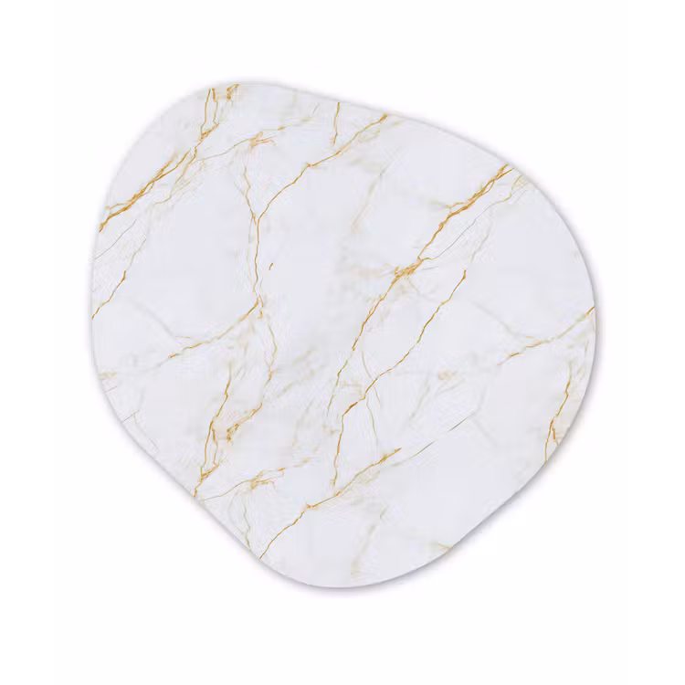 Organische vorm aluminium - Wit - Marmer - Goud - Luxueus — 1
