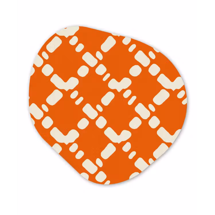 Organische vorm aluminium - Oranje - Ruitpatroon - Wit — 1