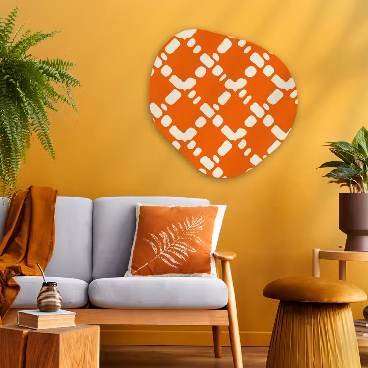 Organische vorm aluminium - Oranje - Ruitpatroon - Wit — 3
