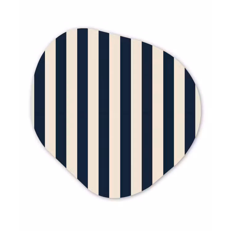 Organische vorm aluminium - Verticale strepen - Blauw - Crème — 1