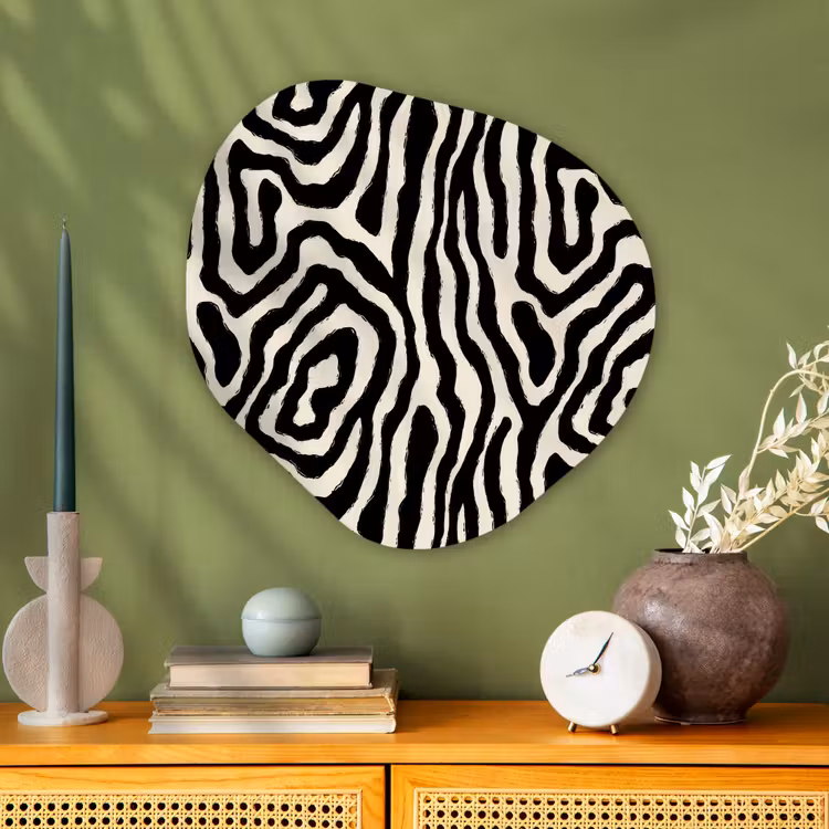 Organische vorm aluminium - Zebra - Zwart - Abstract — 2