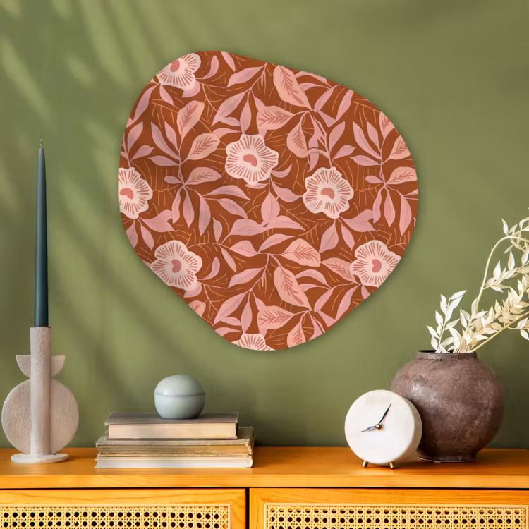 Organische vorm aluminium - Patroon - Bladeren - Terracotta — 2
