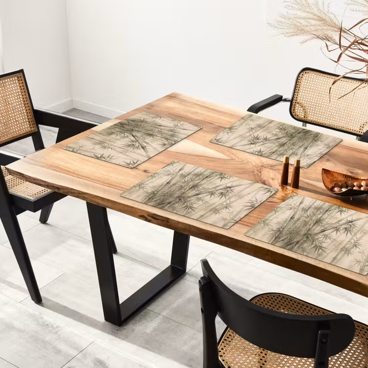 Placemat - 6 stuks - Bamboe - Bladeren - Aziatisch - Groen - Natuur — 5