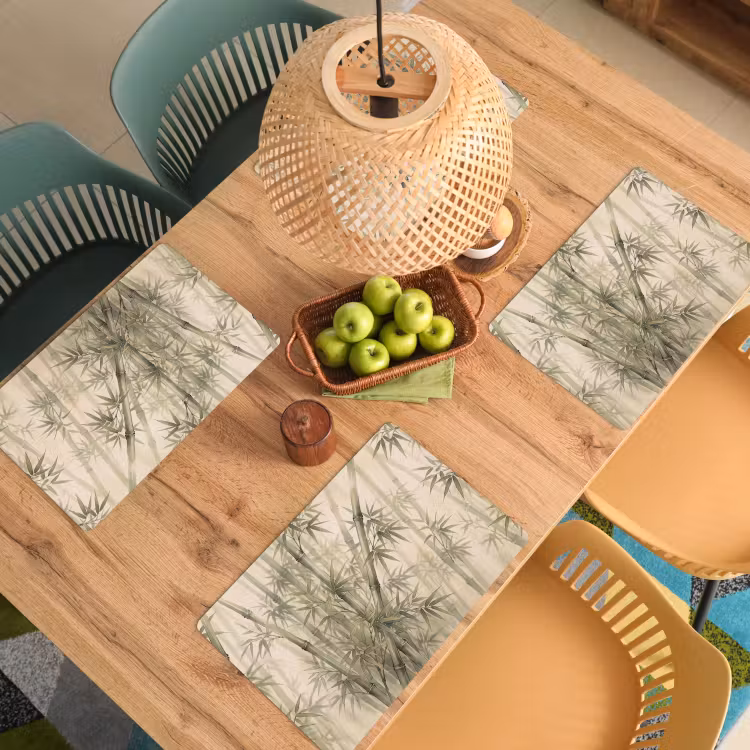 Placemat - 6 stuks - Bamboe - Bladeren - Aziatisch - Groen - Natuur — 6
