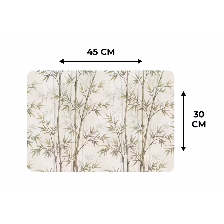 Placemat - 6 stuks - Bamboe - Bladeren - Natuur - Aquarel - Groen — 3