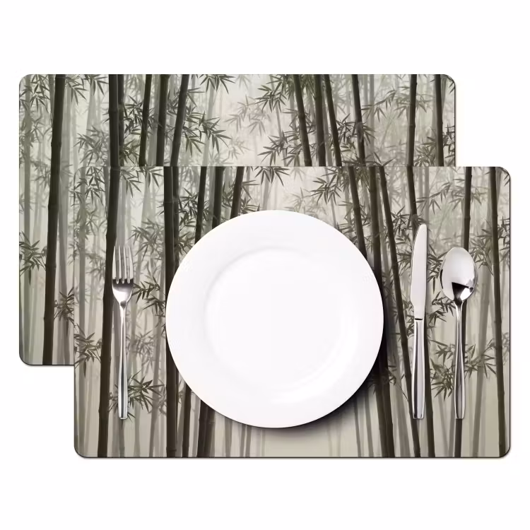 Placemat - 6 stuks - Bamboe - Bos - Mist - Natuur — 2
