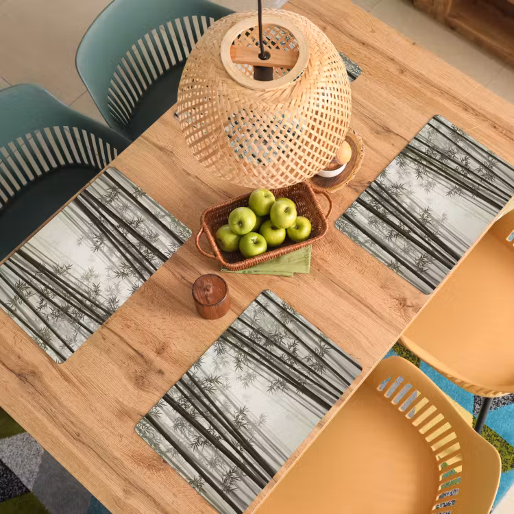 Placemat - 6 stuks - Bamboe - Bos - Mist - Natuur — 6