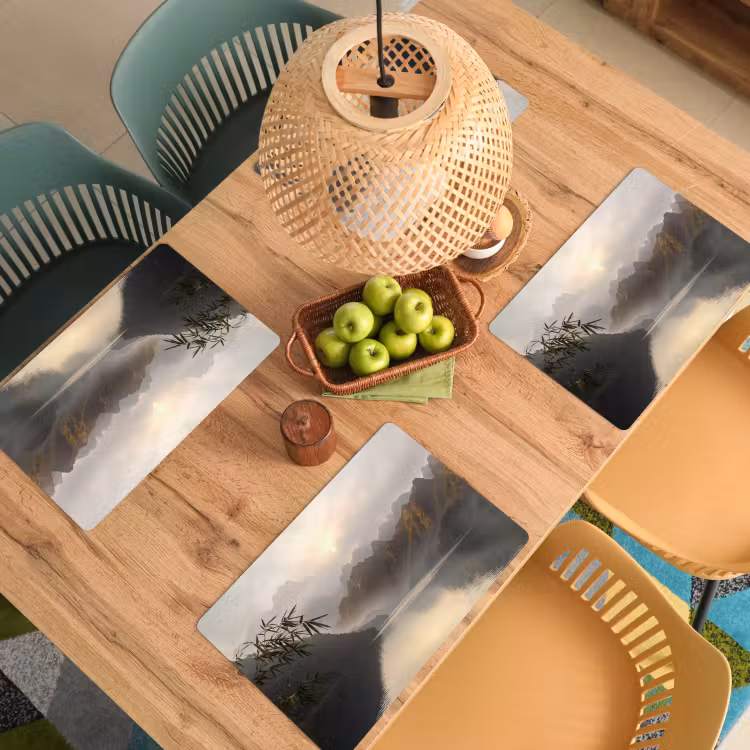 Placemat - 6 stuks - Bergen - Water - Mist - Natuur - Landschap — 6