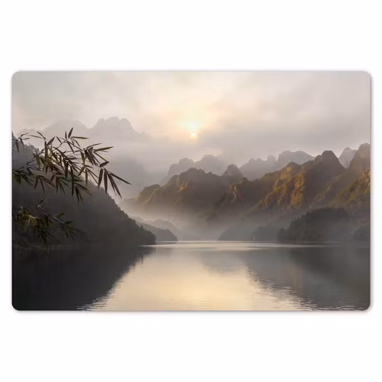 Placemat - 6 stuks - Bergen - Water - Mist - Natuur - Landschap — 7
