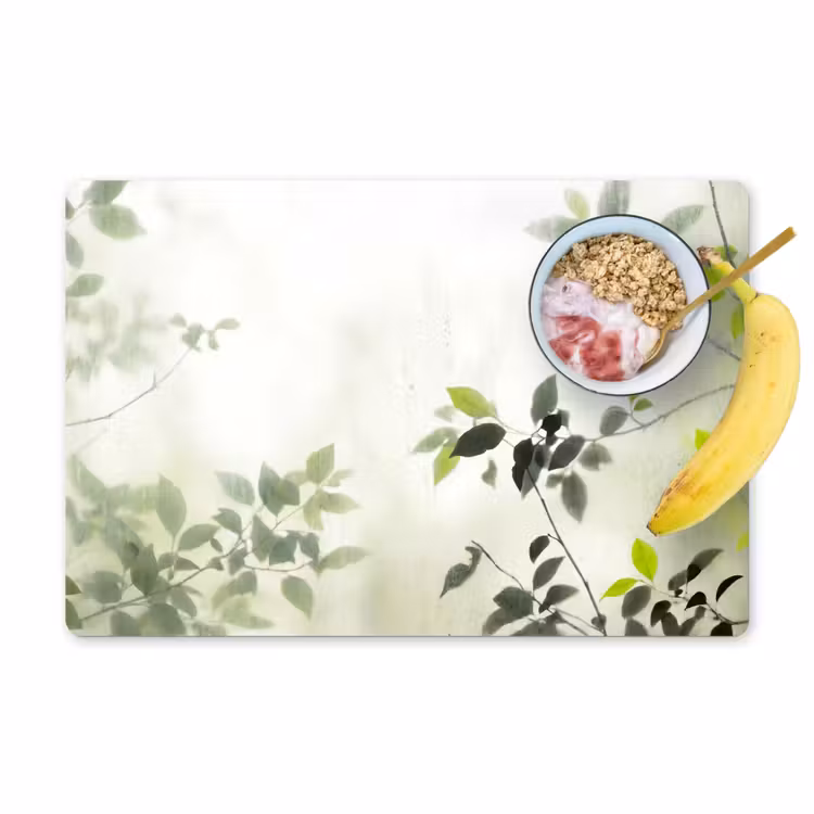 Placemat - 6 stuks - Blad - Schaduw - Natuur - Abstract - Groen — 1